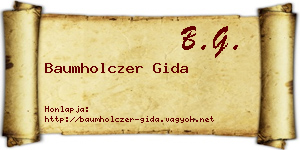 Baumholczer Gida névjegykártya